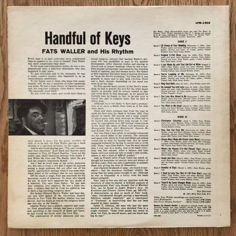 FATS WALLER - Handful of Keys (RCA VICTOR LPM-1502)