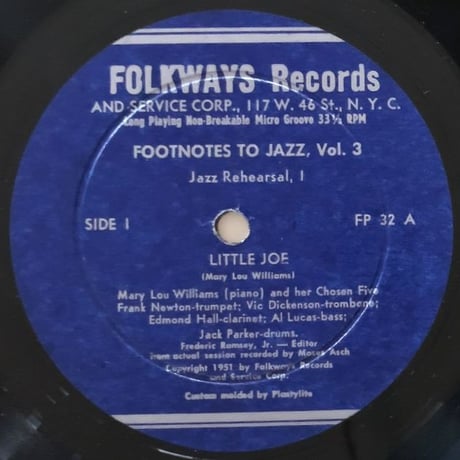 MARY LOU WILLIAMS - Rehearsal Vol.1 (FOLKWAYS FP32)