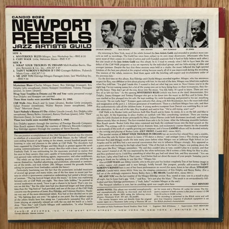 CHARLES MINGUS, ERIC DOLPHY - Newport Rebels (CANDID CJM8022)