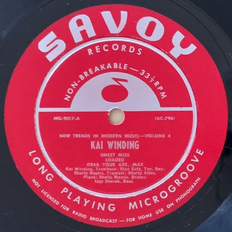 KAI WINDING - New Trends of Jazz Volume 4 (SAVOY MG9017)