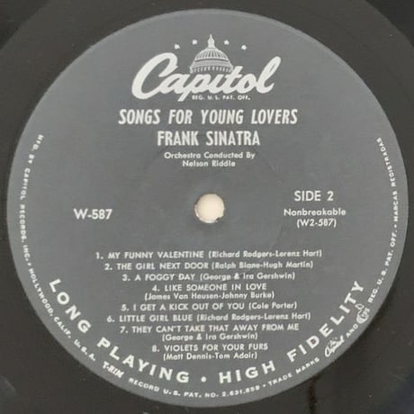 FRANK SINATRA - Songs For Young Lovers (CAPITOL W587)