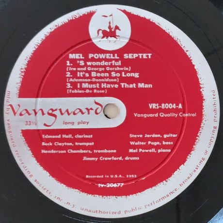 MEL POWELL - Mel Powell Septet (VANGUARD VRS8004)
