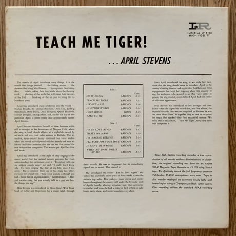 APRIL STEVENS - Teach Me Tiger! (IMPERIAL LP9118)