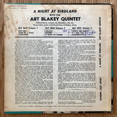 ART BLAKEY - a Night at Birdland Vol.3 (BLUE NOTE BLP5039)