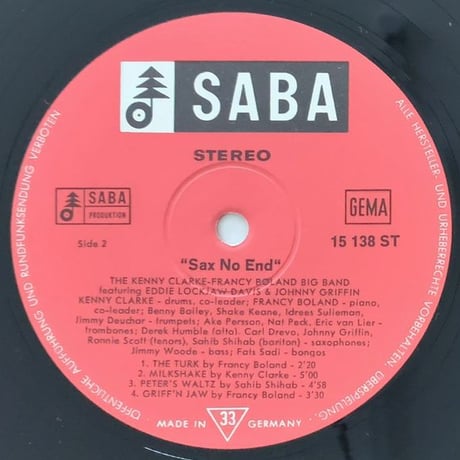 CLARKE-BOLAND BIG BAND - Sax No End (SABA SB15138ST)
