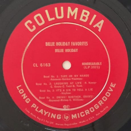 BILLIE HOLIDAY - Favorites (COLUMBIA CL6163)