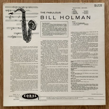 BILL HOLMAN - The Fabulous (CORAL CRL57188)