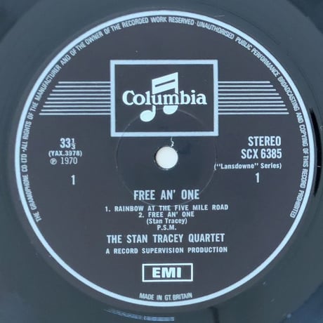 STAN TRACEY - Free An' One (COLUMBIA SCX6385)