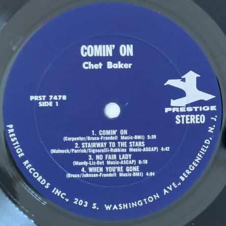 CHET BAKER - Comin' On with (PRESTIGE PRST7478)