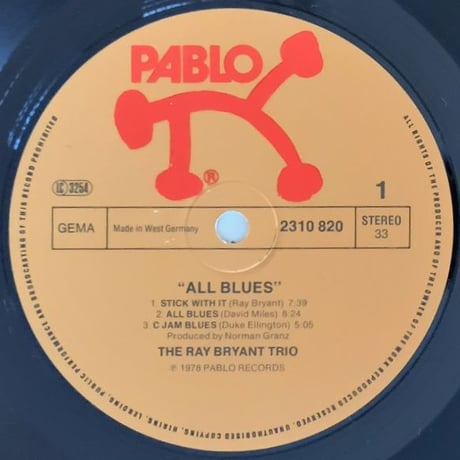 RAY BRYANT - All Blues (PABLO 2310 820)