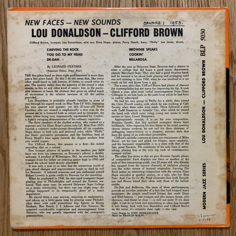 LOU DONALDSON with CLIFFORD BROWN - New Faces New Sounds (BLUE NOTE BLP5030)