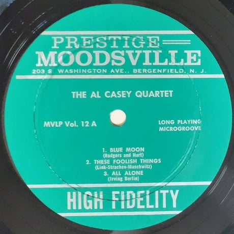 AL CASEY - The Al Casey Quartet (MOODSVILLE MVLPVol.12)