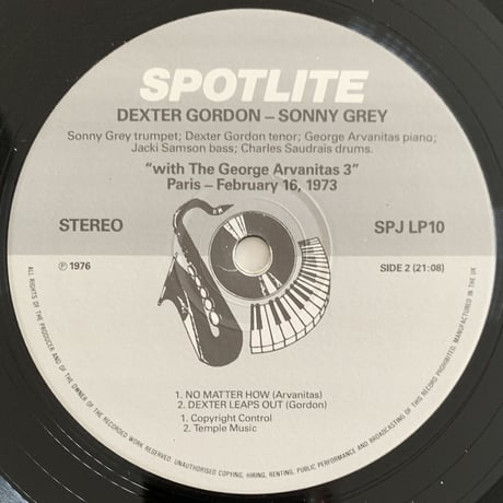 DEXTER GORDON - SONNY GREY - With The Georges Arvanitas Trio