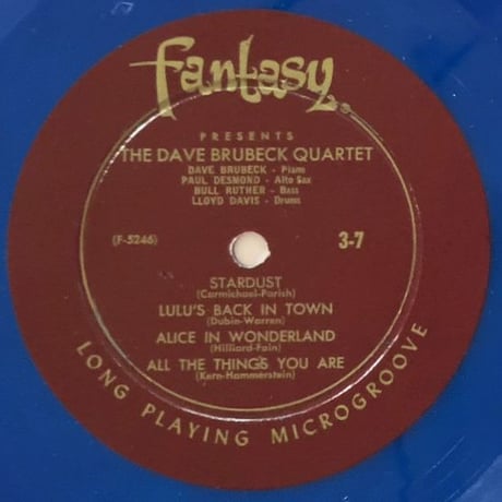 DAVE BRUBECK - The Dave Brubeck Quartet (FANTASY  3-7 )