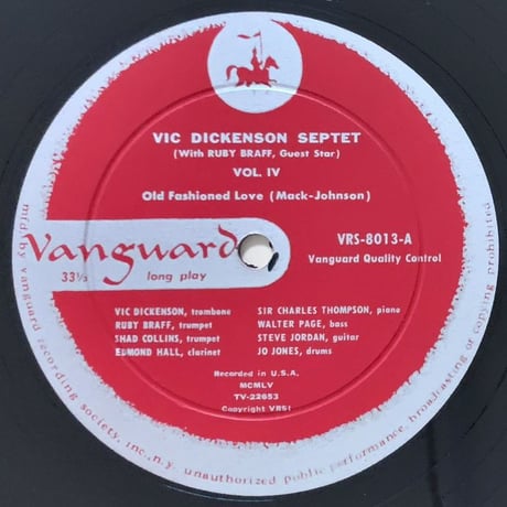VIC DICKENSON - Vic Dickenson Septet Vol.4 (VANGUARD VRS-8013)