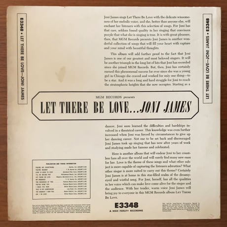 JONI JAMES - Let There Be Love (MGM E33418)