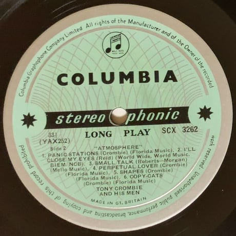 TONY CROMBIE - Atmosphere (COLUMBIA SCX3262)