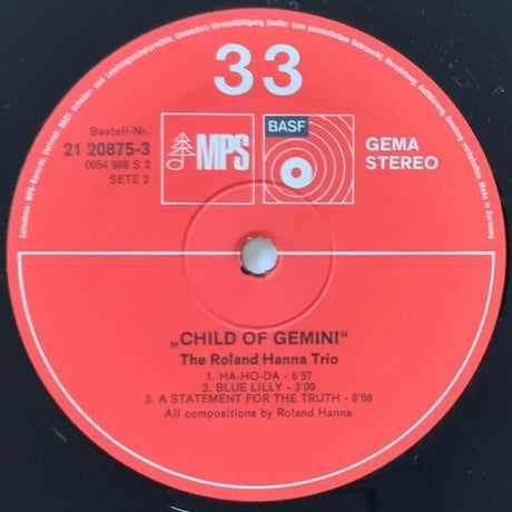 ROLAND HANNA - Child of Gemini (MPS/BASF 21 20875-3)