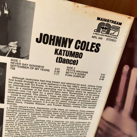 JOHNNY COLES - Katumbo(Dance) (MAINSTREAM MRL346)