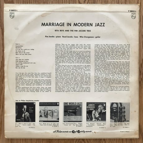 RITA REYS - Marriage in Modern Jazz (PHILIPS P08052L)