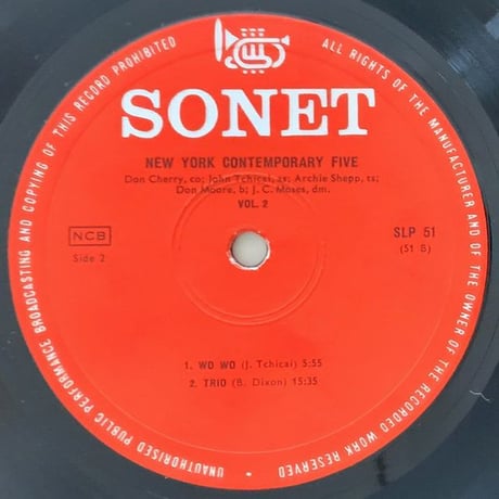 NEW YORK CONTEMPORARY FIVE - Live' At Jazzhus Montmartre Vol.2 (SONET SLP51)