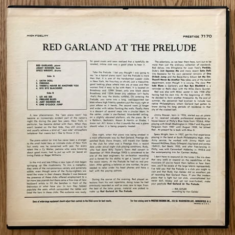 RED GARLAND - at The Prelude (PRESTIGE PRLP7170)