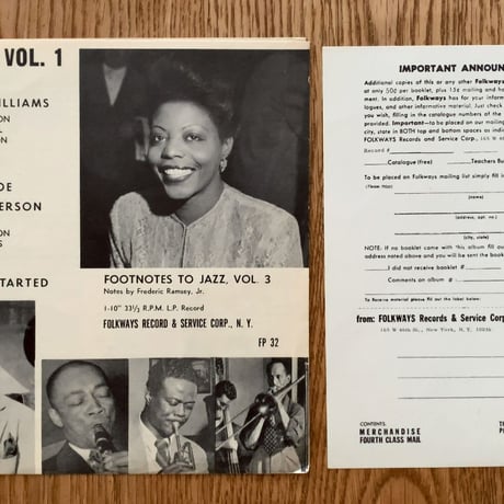 MARY LOU WILLIAMS - Rehearsal Vol.1 (FOLKWAYS FP32)