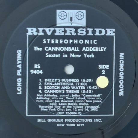 CANNONBALL ADDERLEY - in New York (RIVERSIDE RS9404)