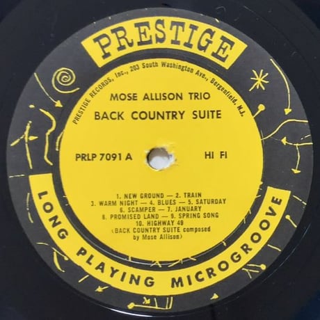 MOSE ALLISON - Back Country Suite (PRESTIGE PRLP7091)