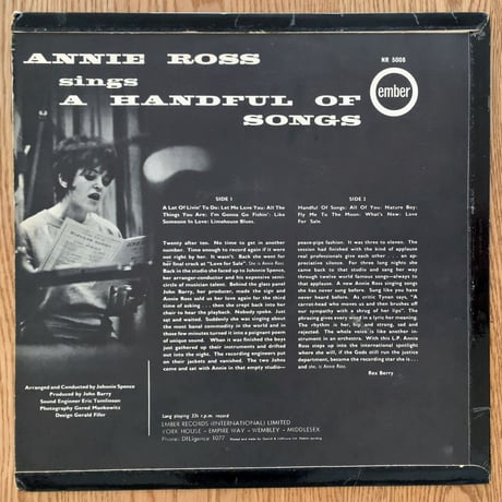 ANNIE ROSS - Sings a Handful of Songs (EMBER NR5008)