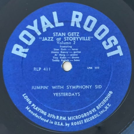 STAN GETZ - Jazz at Storyville Vol.2 (ROOST RLP411)