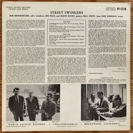 BOB BROOKMEYER, JIM HALL, JIMMY RANEY - Street Swingers (PACIFIC JAZZ PJ-1239)