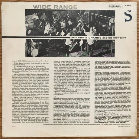 JOHNNY RICHARDS - Wide Range (CAPITOL T885)