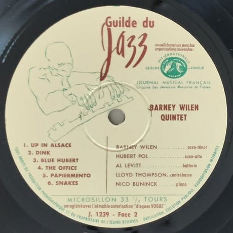 BARNEY WILEN - Barney Wilen Quintet (GULIDE DU JAZZ J-1239)