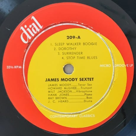 JAMES MOODY - His Saxophone and His Band (DIAL 209)