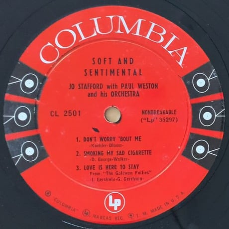 JO STAFFORD - Soft and Sentimental (COLUMBIA CL2501)