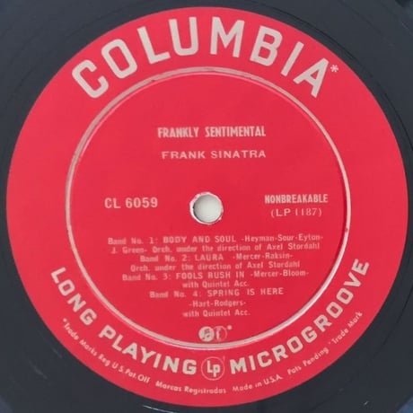 FRANK SINATRA - Frankly Sentimental (COLUMBIA CL6059)