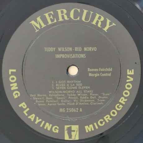 TEDDY WILSON & RED NORVO - Improvisations (MERCURY MG25062)
