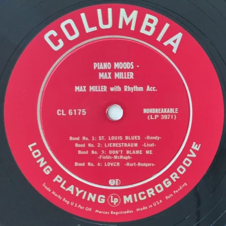 MAX MILLER - Piano Moods (COLUMBIA CL6175)