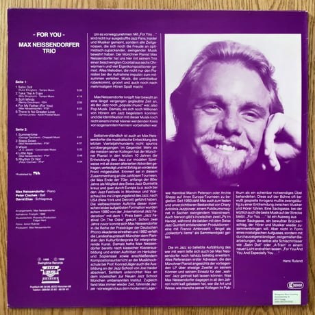MAX NEISSENDORFER - For You (SWINGTIMES 8210)