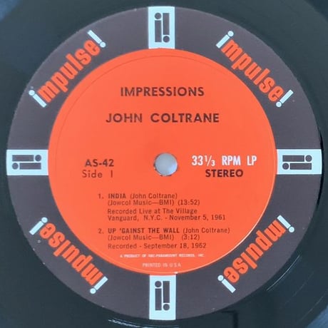 JOHN COLTRANE - Impressions (impulse! AS-42)