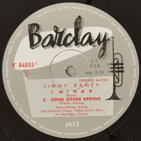 JIMMY RANEY - Jimmy Raney Quartet (BARCLAY N84033)