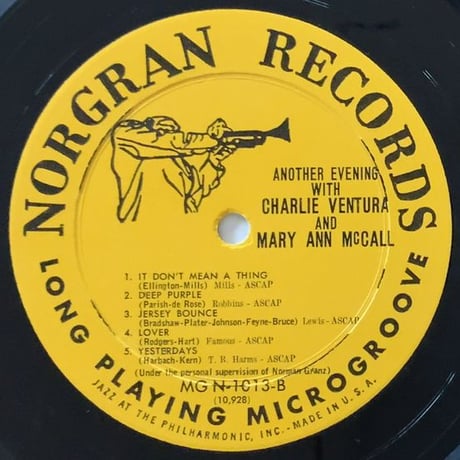 CHARLIE VENTURA & MARY ANN McCALL - Another Evening with (NORGRAN MGN-1013)