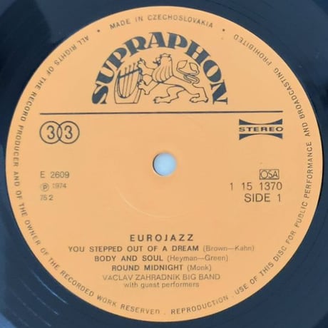 VACLAV ZAHRADNIK - Euro Jazz (SUPRAPHON 1 15 1370)