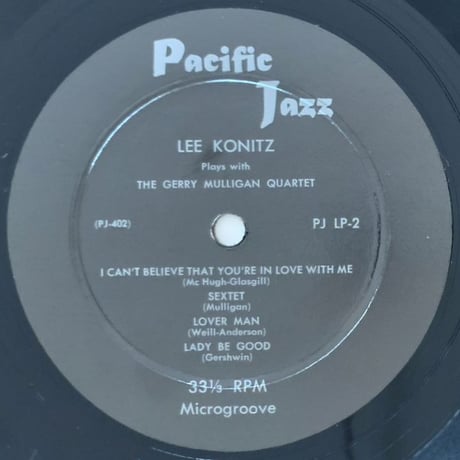 GERRY MULLIGAN / LEE KONITZ - Gerry Mulligan Quartet (PACIFIC JAZZ PJLP-2)