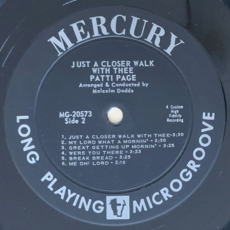 PATTI PAGE - Just a Closer Walk with Thee (MERCURY MG20573)