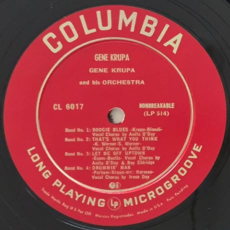 GENE KRUPA - and His Orchestra (COLUMBIA CL6017)