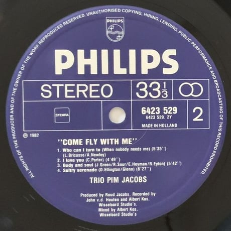 PIM JACOBS - Come Fly with Me (PHILIPS 6423 529)