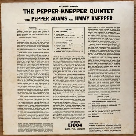 PEPPER ADAMS & JIMMY KNEPPER - The Pepper-Knepper Quintet (METRO JAZZ E1004) STEREO