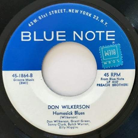 DON WILKERSON - Camp Meetin' (BLUE NOTE 45-1864) 7inch